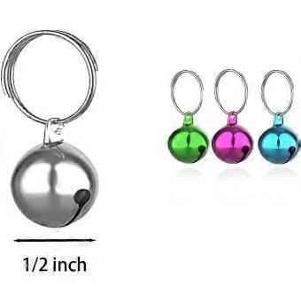 Round Dog Bells Dog Charm Bells Pet Pendant, 3 PCS Anti-Lost Training Bells for Collars, Suitable for Pet Pendant Accessories,1/2-Inch, Random-brnv