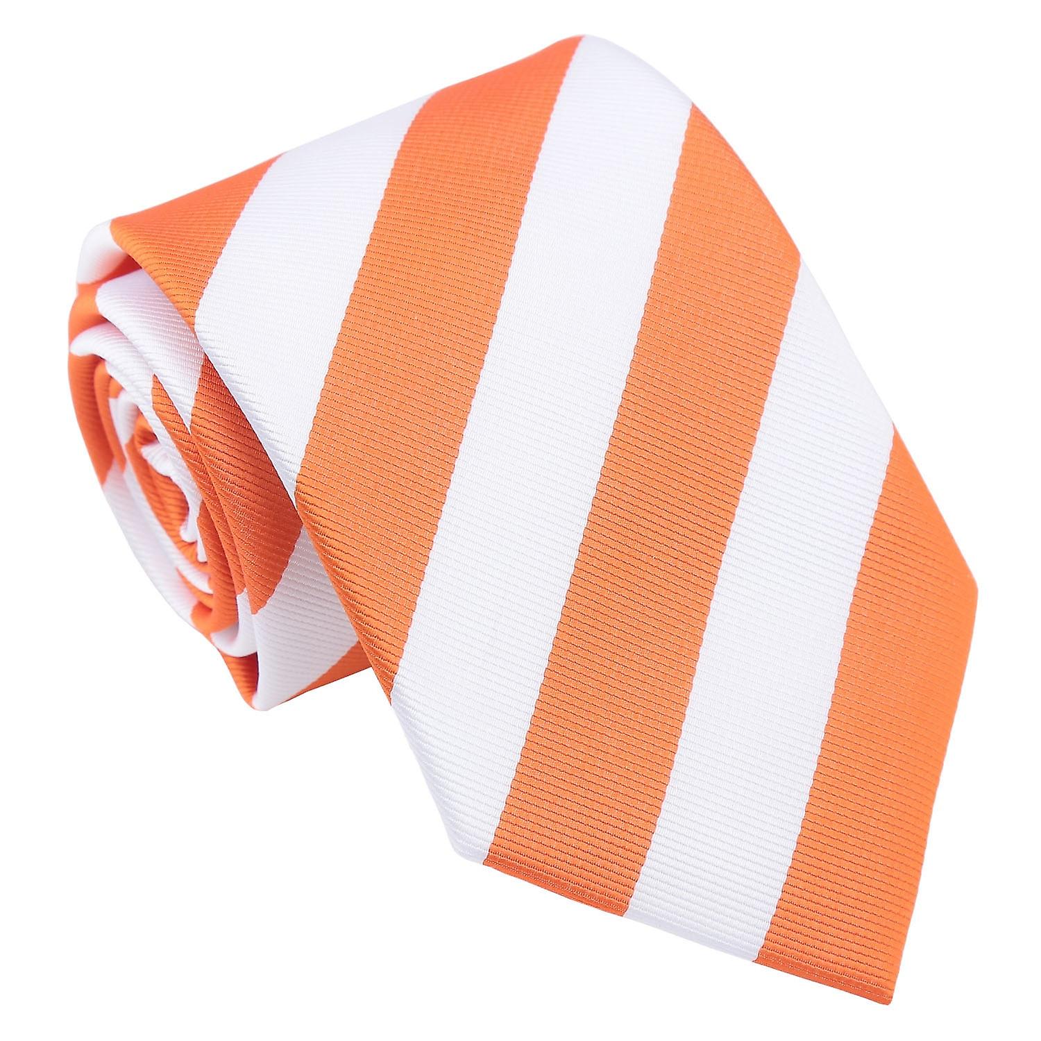Orange and White Classic Stripe Tie