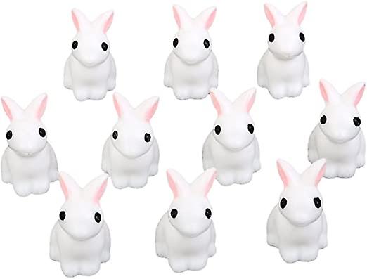 Dollhouse Miniature Bonsai Crafts Garden Landscape 10pcs Rabbits DIY Decoration
