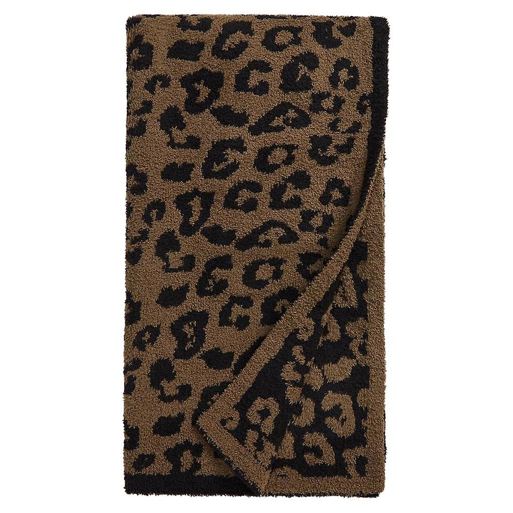 Throw Blanket Leopard Print Flannel Fleece Blankets Plush Sofa Blankets light tan 40x47in