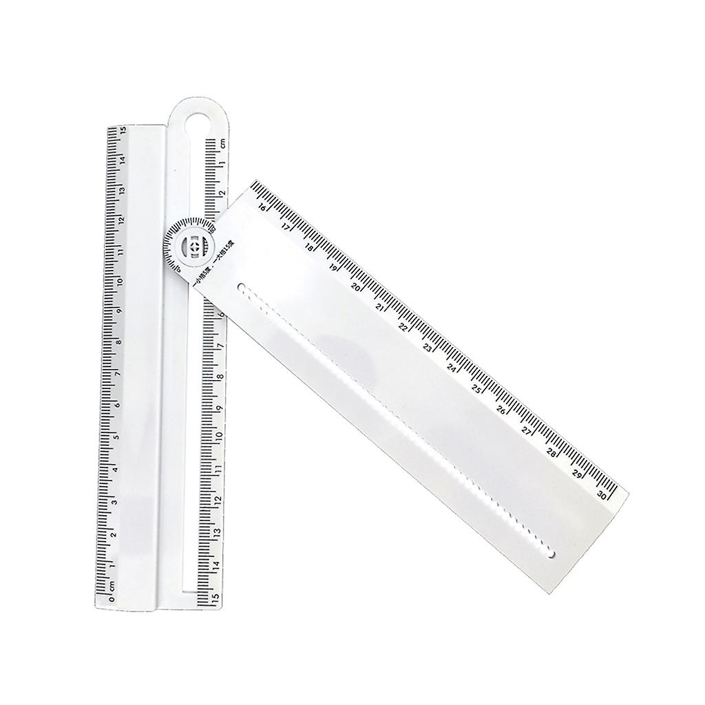 30cm Transparent Rectangle Ruler Practical Measure Gadget Portable Household