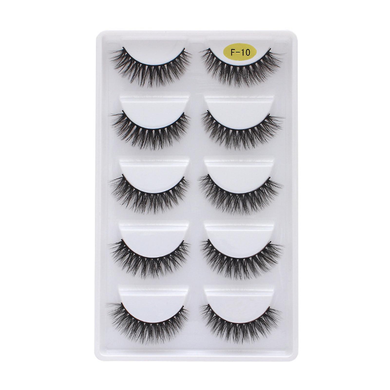 5 Pairs Simulation  False Eyelashes Soft Non Irritation Fluffy Lashes Eyes