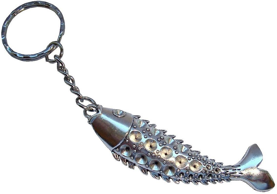 Bassin and Brown Fish Key Ring - Silver