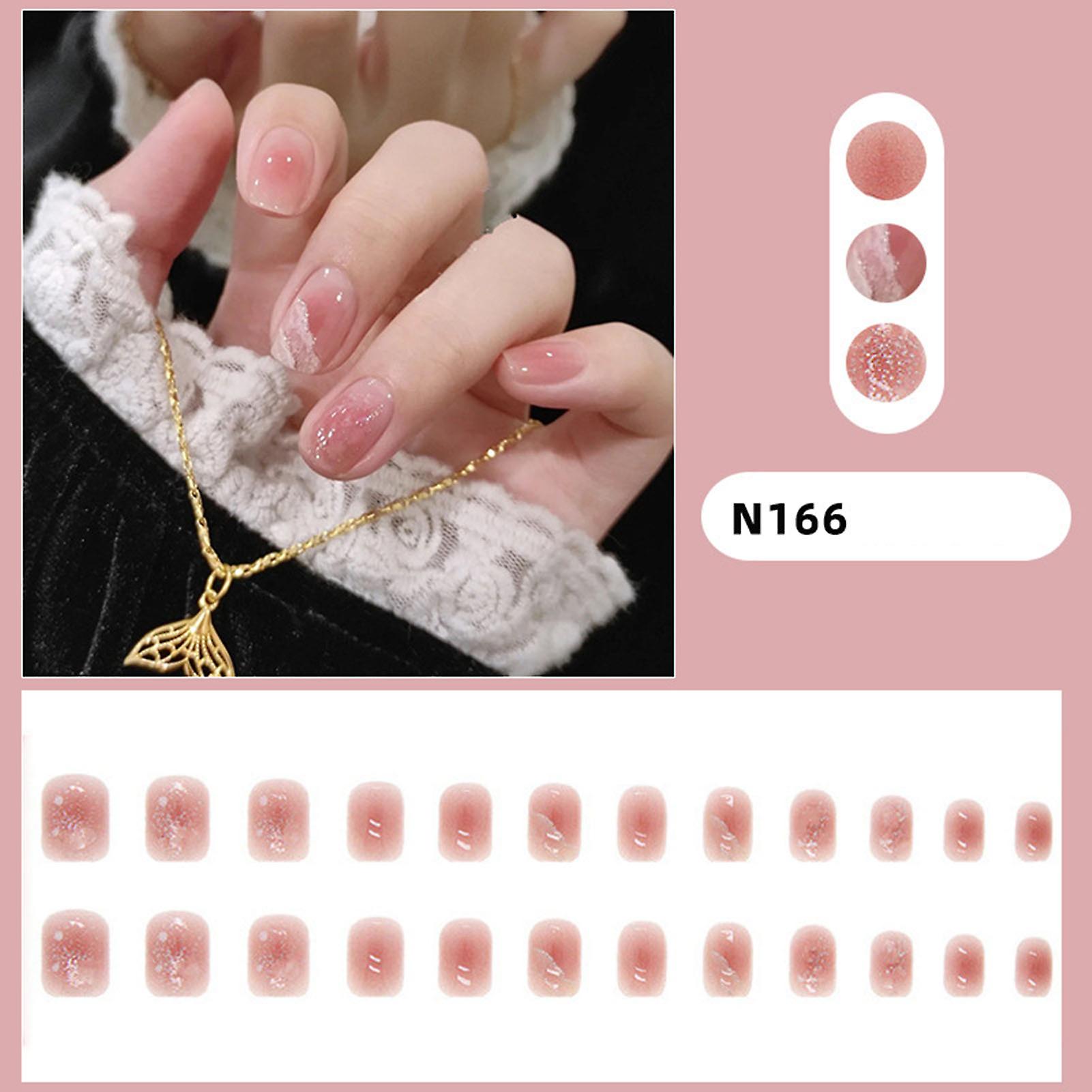 Gradient Pink Shine Press-on Nails Reusable Lightweight Manicure Nails