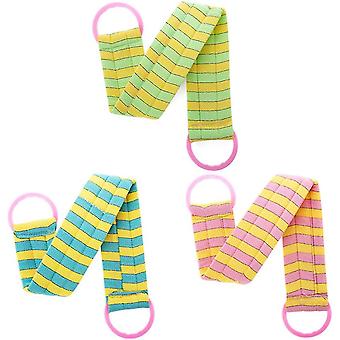 3st Loofah Exfoliating Back Scrubber Bath Brush Svampar Luffa med ryggrem