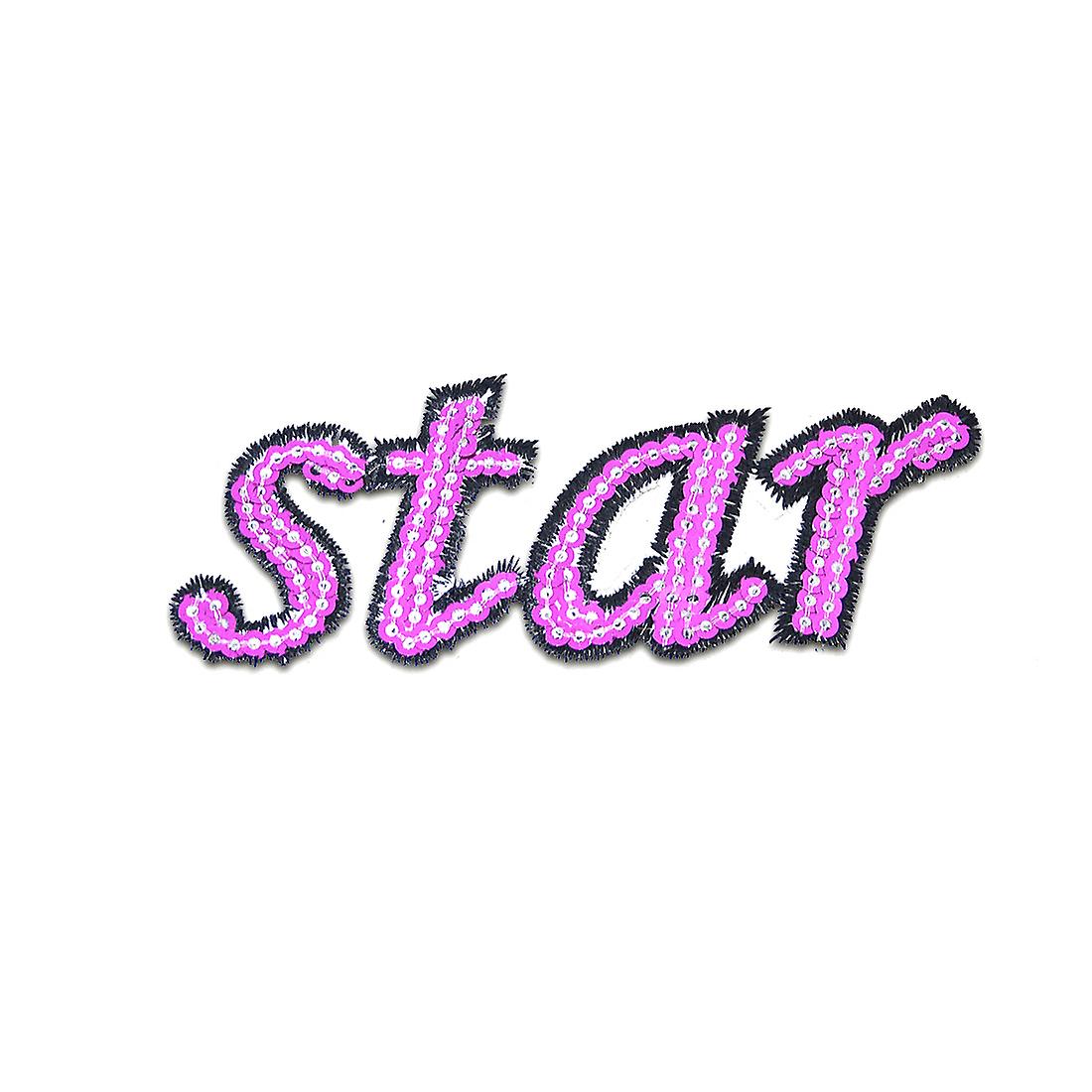 Patch - Star Comic with sequins – pink – 8.7x3.4cm - patch