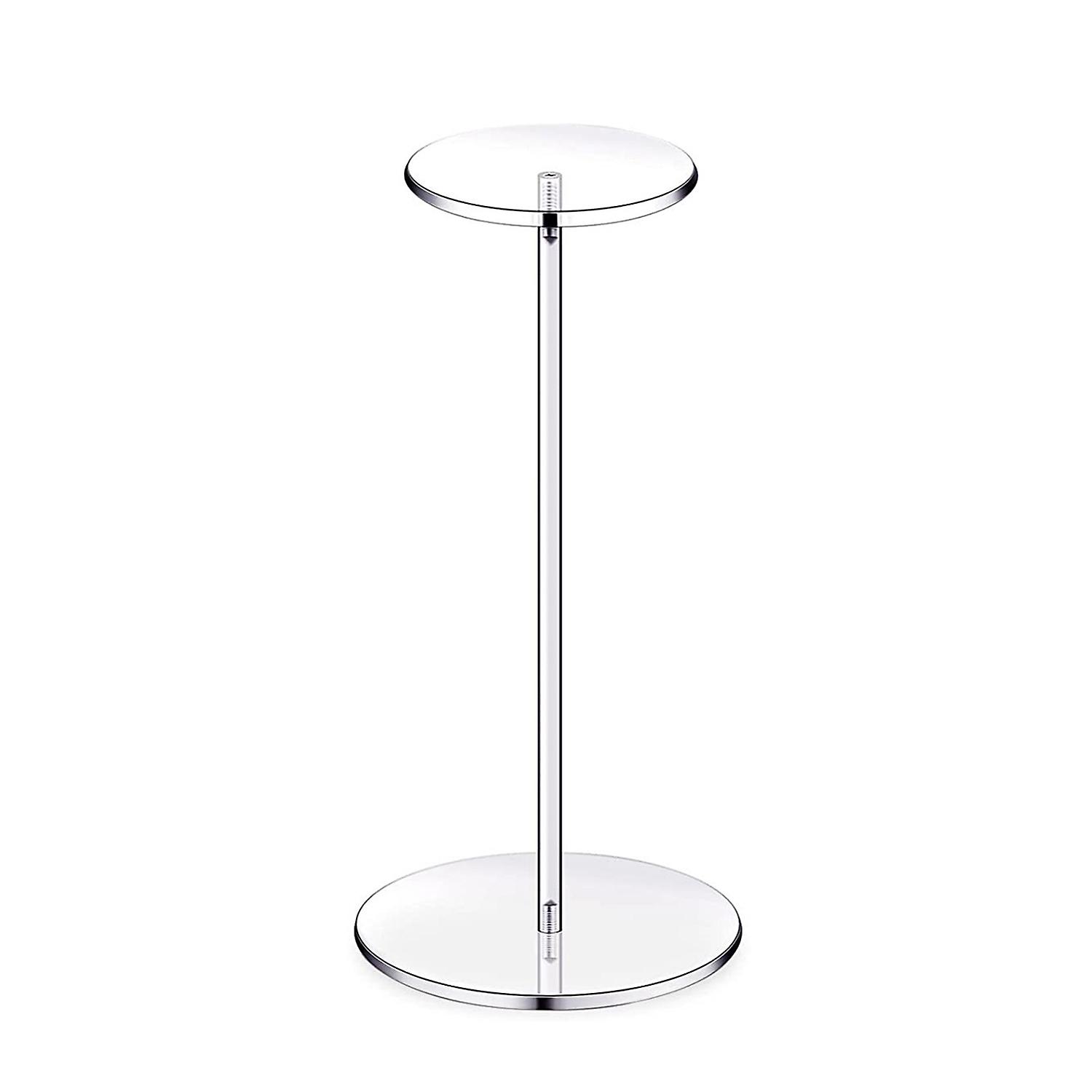 Lue Holder Dekorativ klar akryl Parykk Holder Rack Hat Display Stand Med rund base