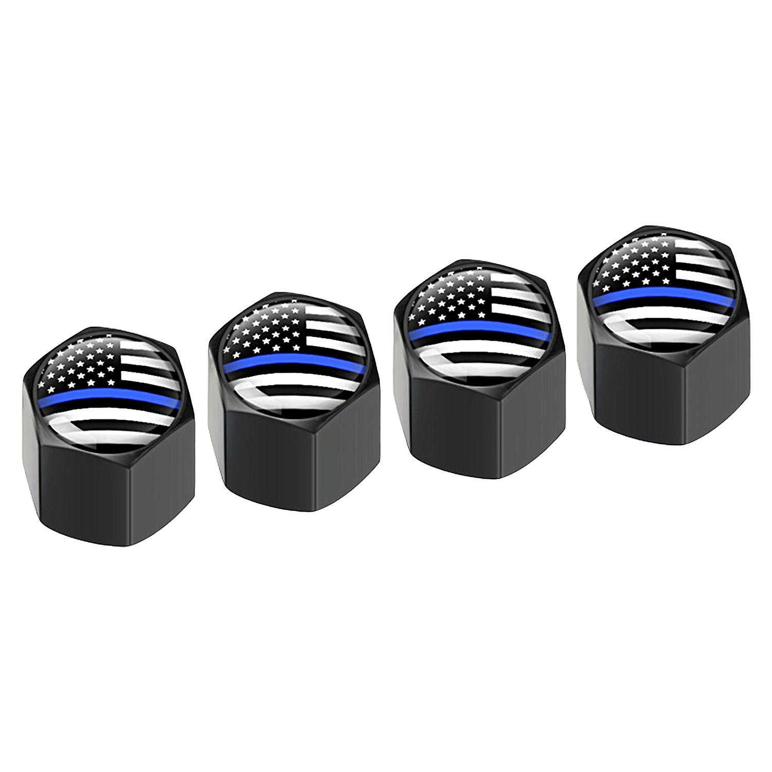 4Pcs Valve Core Cap Corrosion-resistant Leak-proof Replacement American Flag Valve Cap compatible Ca