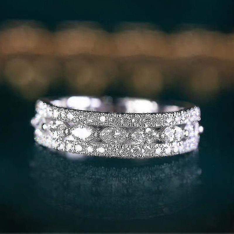 Anelli di fidanzamento da sposa per le donne Zirconia cubica cava regolabile Gioielli caldi di colore argento Regalo intero KAR110
