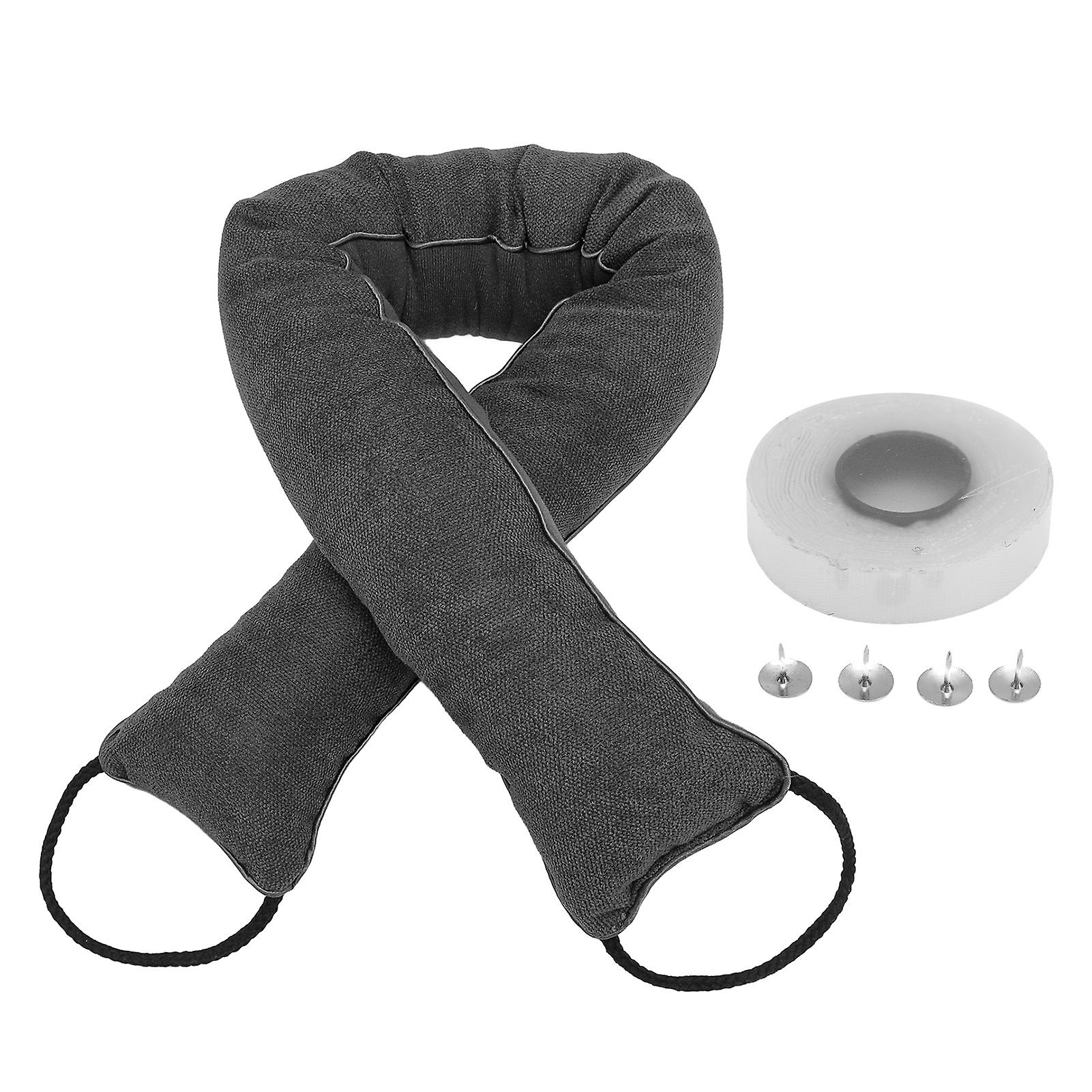 Door Snake Draft Stopper Dustproof Noise Blocking Washable Under Door Door Bottom Air Stopper for Home Dark Grey
