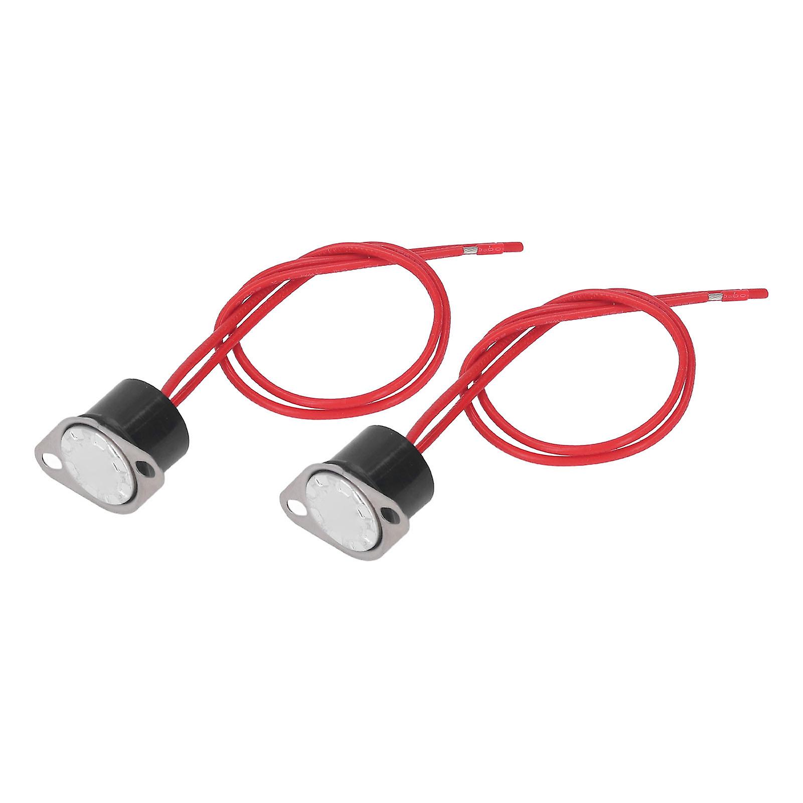 2 stk termisk kontrollbryter vanntett bimetallsensor rask respons termostat temperaturbryter 10A 250V