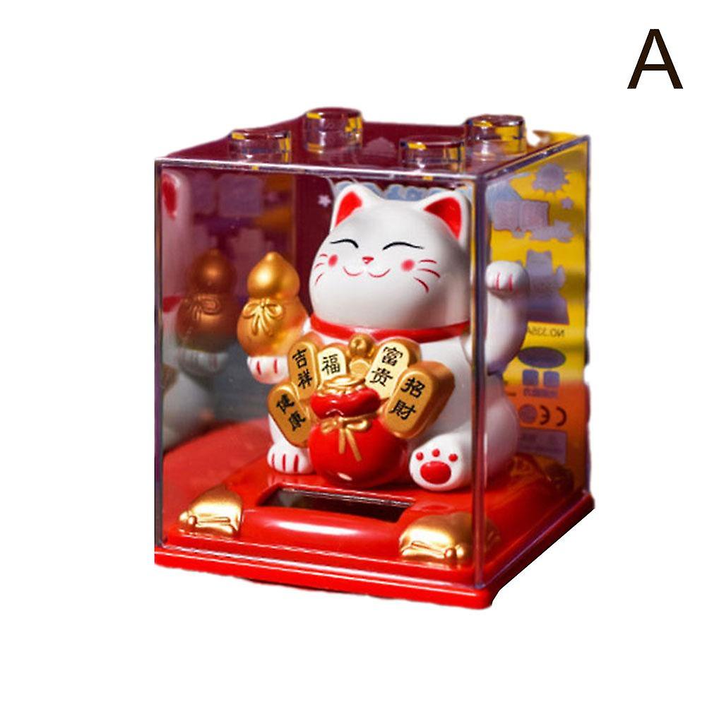 Fortune Cat Ornament Solar Energy Automatic Hand Shaking Ornament Creative Gift