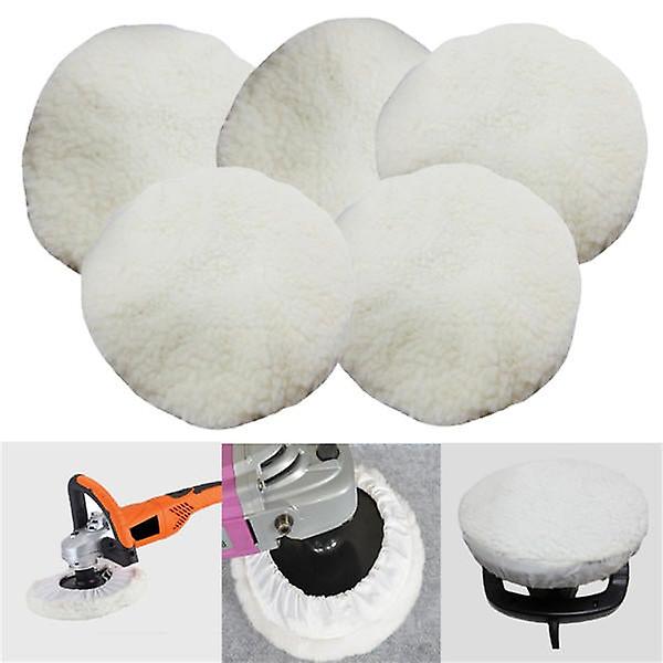 5Pcs 210mm Polisher Buffer Pads Set Soft Wool Bonnet Pad With Loop For Polishing Buffing