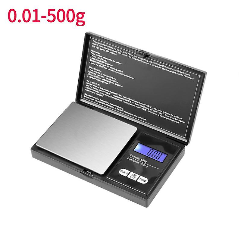 Mini Smycken Vågar Hög Precision Elektronisk Våg Rostfritt Stål Vikt Gram LCD Blå Bakgrundsbelysning Bärbar Fickvåg Guld Matbalans