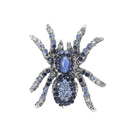 Vintage Style Overcoat Brooch Shining Rhinestones Decor Spider Shape Shawl Scarf Pin