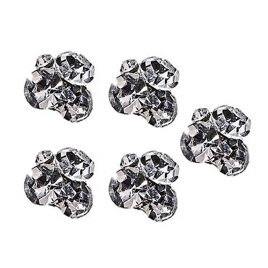 5Pcs Nail Nail Charm Shining Easy Paste Art Irregular Shape Design Removable 3D Stacked Rhinestone