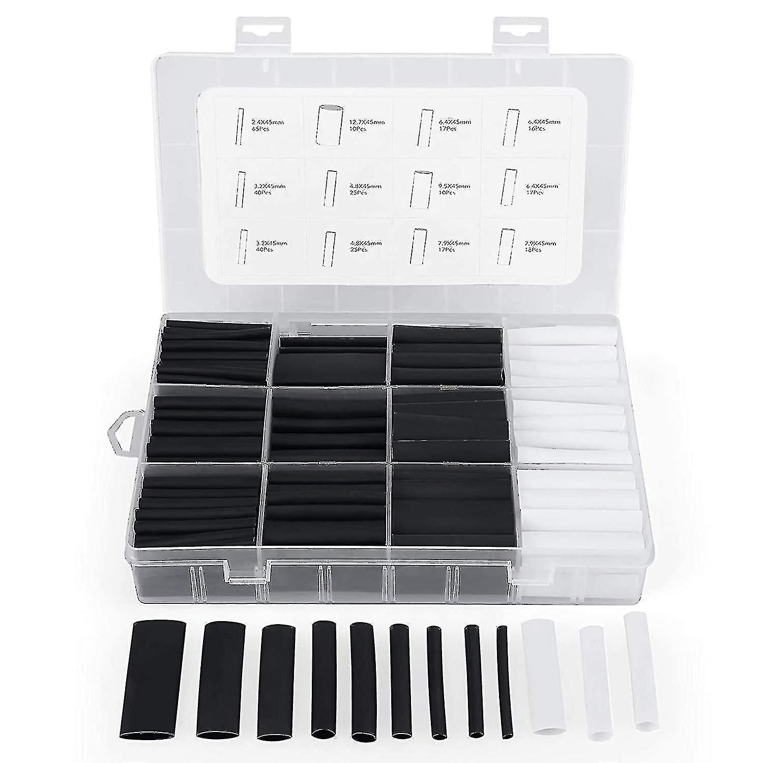 Heat Shrink Tubing 3-1 with Glue, 7 Sizes, 2 Colors (300 Pieces)