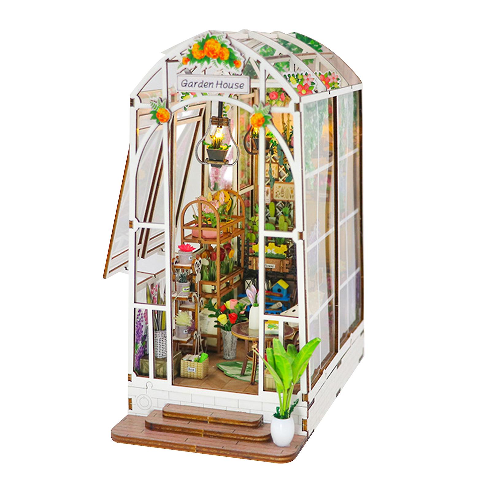 Handmades DIY Garden CottagesBooks Nooks Kit Easy Assembling Decorative Miniatures for Bookshelf