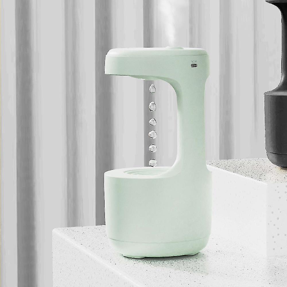 Water drop backflow anti-gravity humidifier bedroom office desktop LED time display smart home