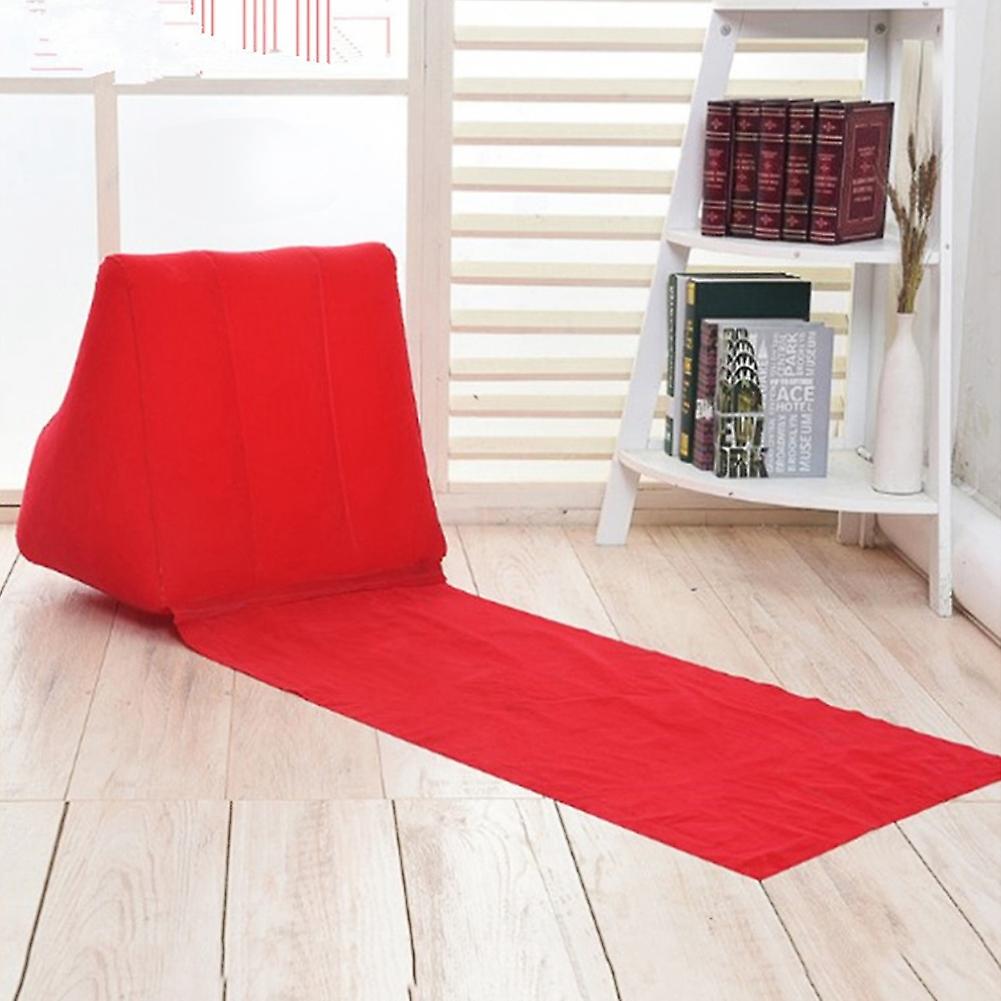Household Inflatable Triangular Back Support Pillow Portable Folding Cushion Indoor OutdoorRed