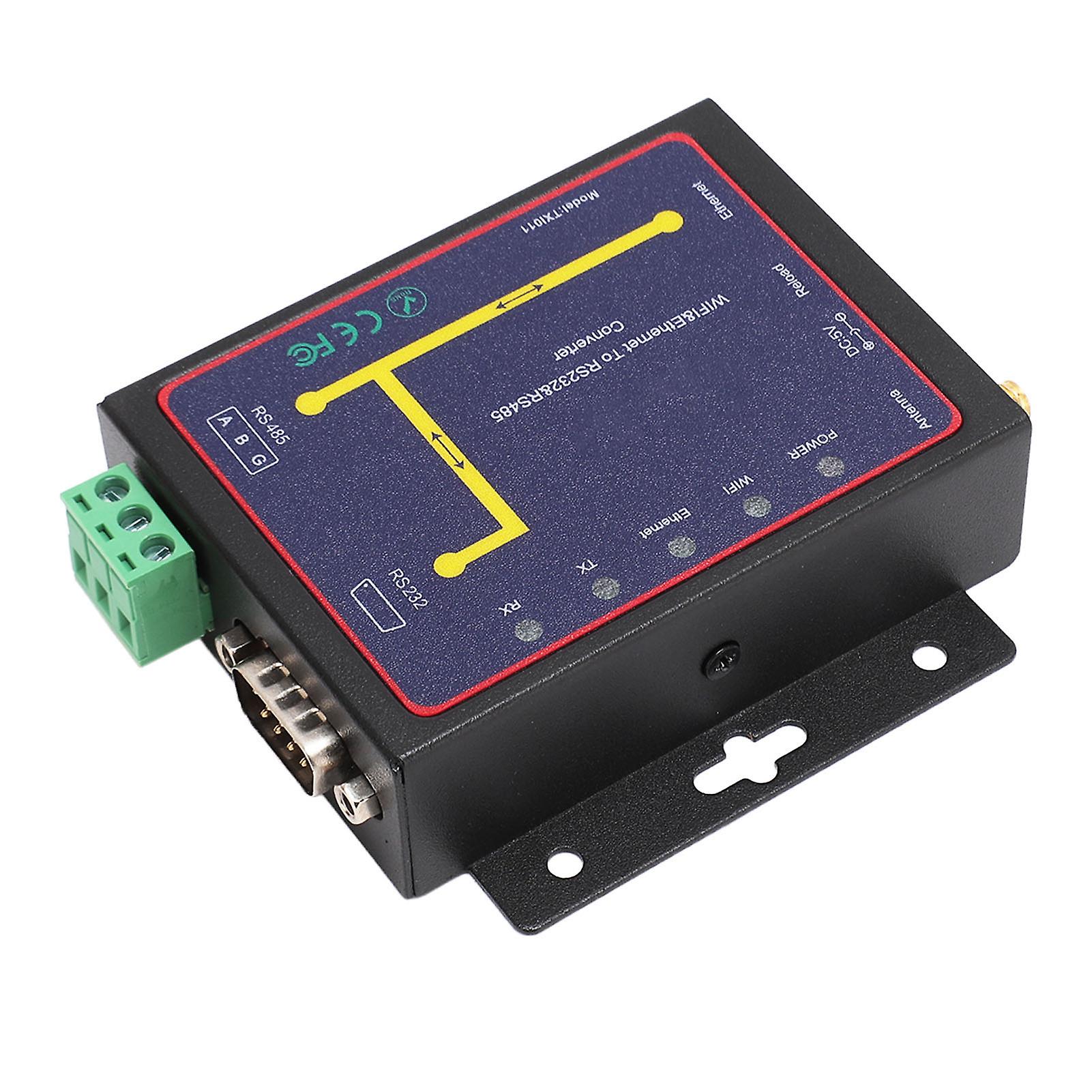 Convertitore server per dispositivi seriali RJ45 Ethernet WiFi a RS232 Trasmissione duplex RS485 Convertitore seriale/Ethernet Spina UE 100-240V