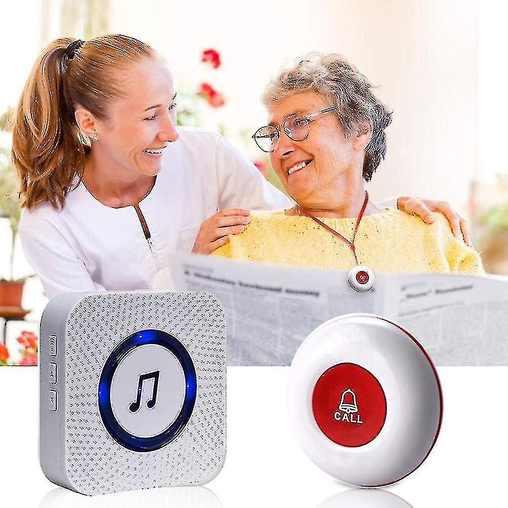 2 Receivers + 2 Call Buttons Elderly Emergency Call Button/waterproof Emergency Doorbell/elderly Emergency Call