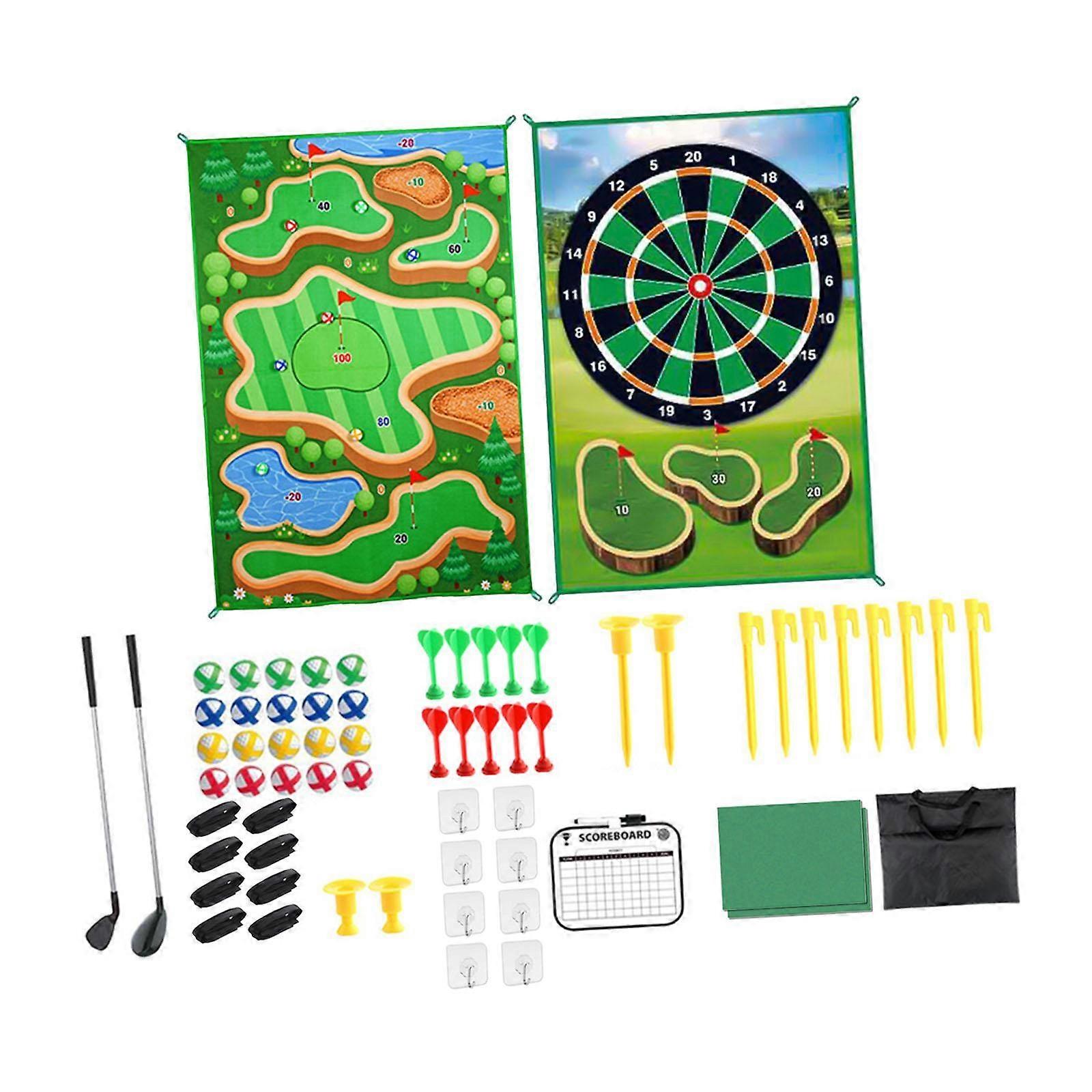 オフィスゴルフアクセサリー36x18.5x28.5cmの大人と家族のための子供ゴルフゲームマットセット
