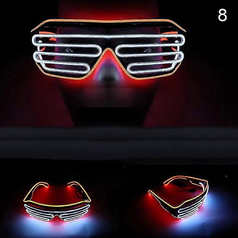 Shutter Double Color Flashing Glasses Voice Control Led Light Goggles For Party Bar