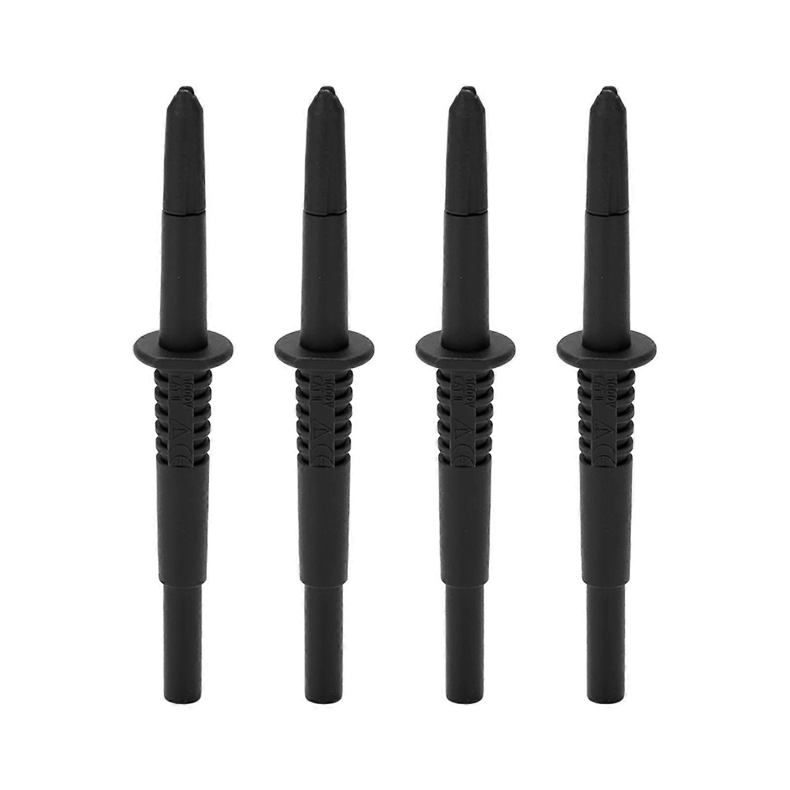 4Pcs Probe Pin 4mm Banana Socket Insulation Wire Piercing Probes for Electrical TestingBlack