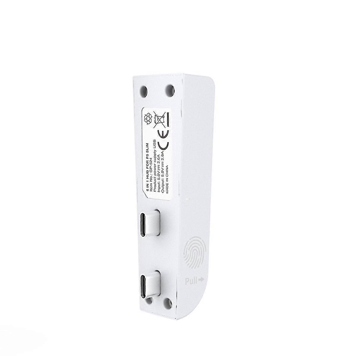 For Slim 6-In-1 USB 2.0 HUB Data Transfer Extender USB Multi-Function Portable Splitter,White