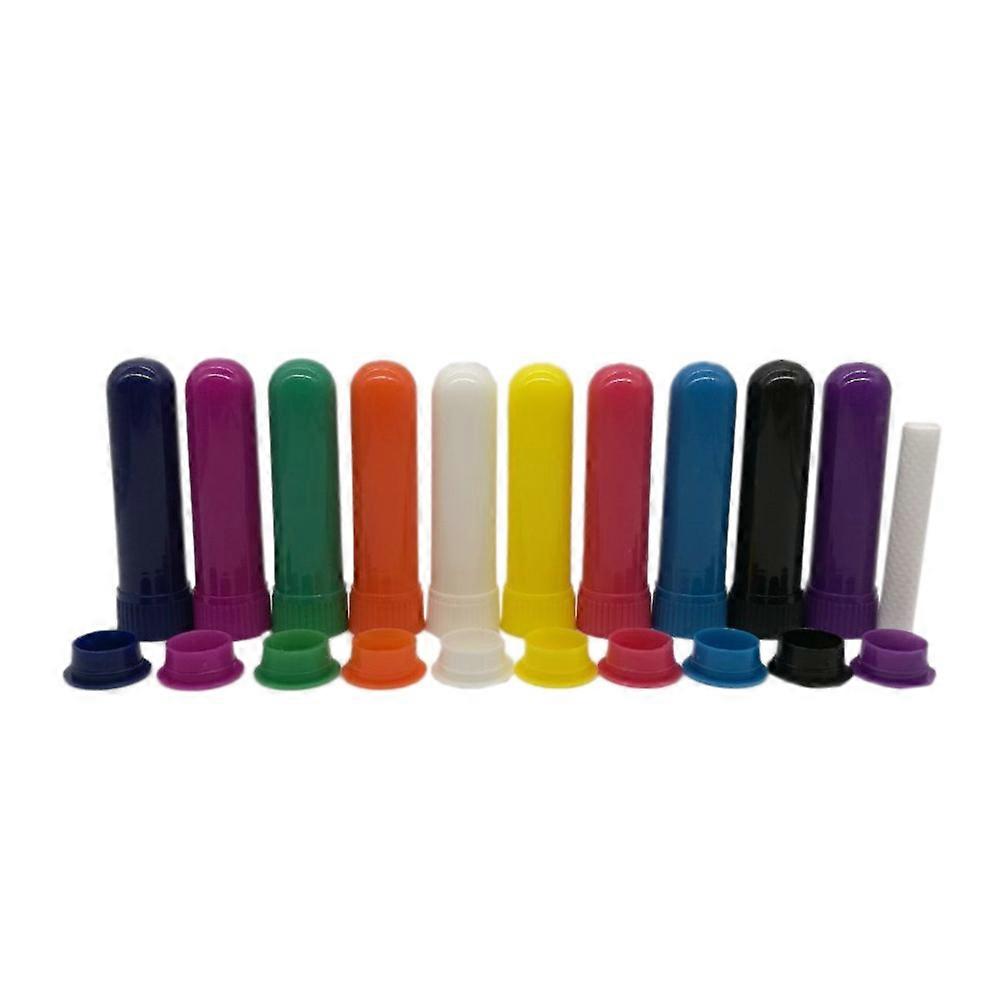 24 Sets Refillable Essential Oil Blank Inhaler Tubes Empty Tubes with Cotton Wicks (Mixed Color)