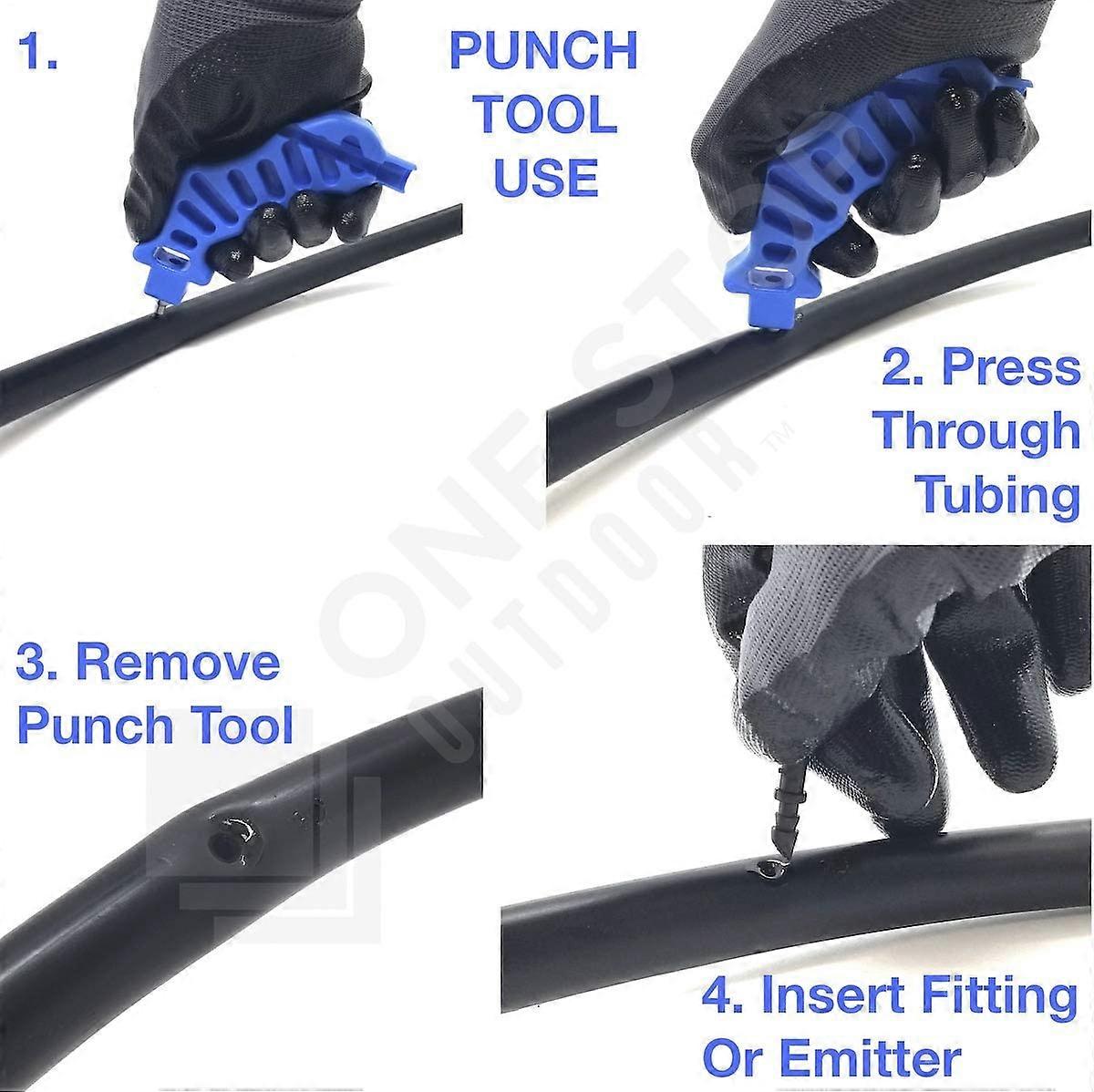 2-in-One Drip Irrigation Tubing Hole Punch & Fitting Insertion Tool - for Easier