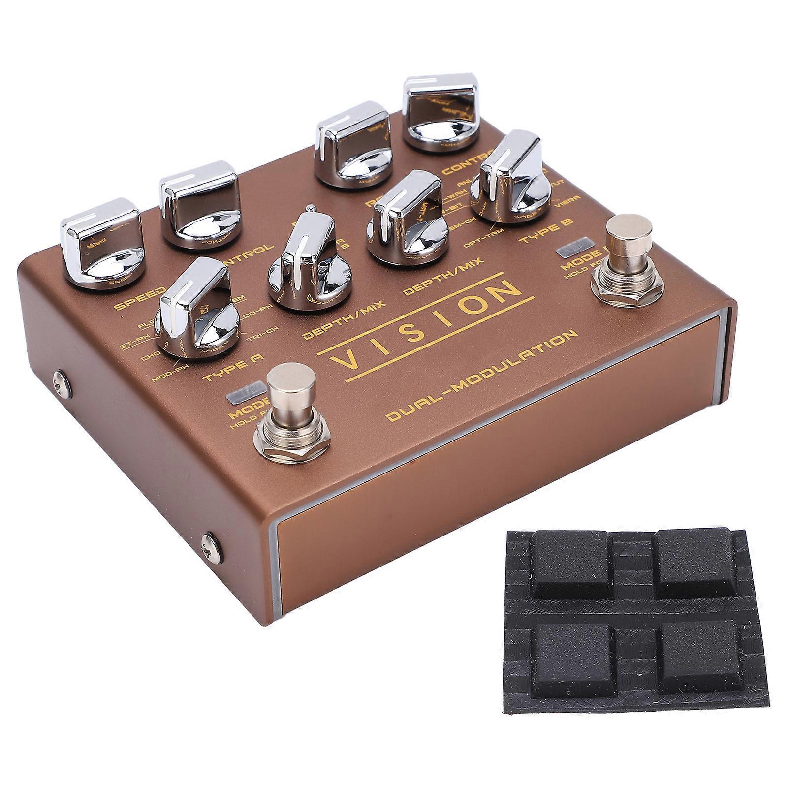 2 Channel Modulation Pedal Stereo Input Output Multi 9 Effects for Electric Guitar R09