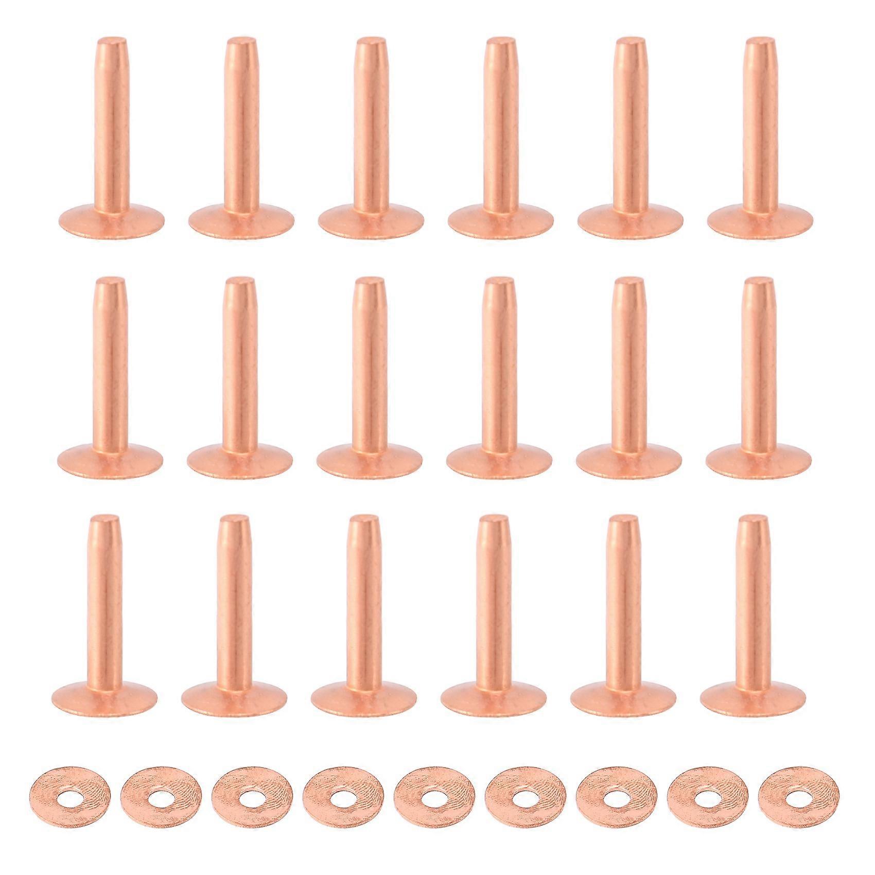 100 Sets Copper Rivets and Burrs Leather Copper Fastener for Wallets Collars Leather DIY Craft Supp