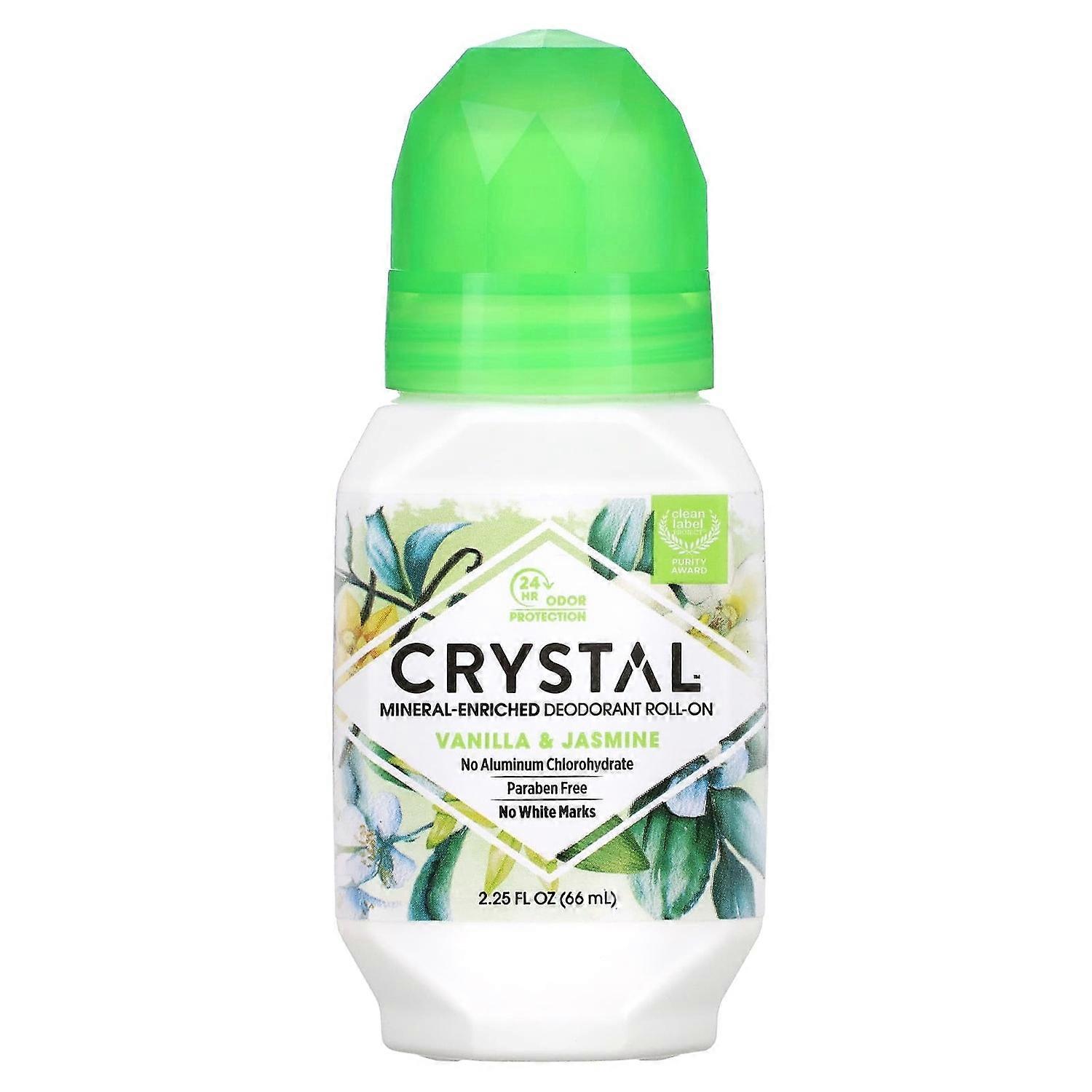 CRYSTAL, Mineral-Enriched Deodorant Roll-On, Vanilla & Jasmine, 2.25 fl oz (66 ml)