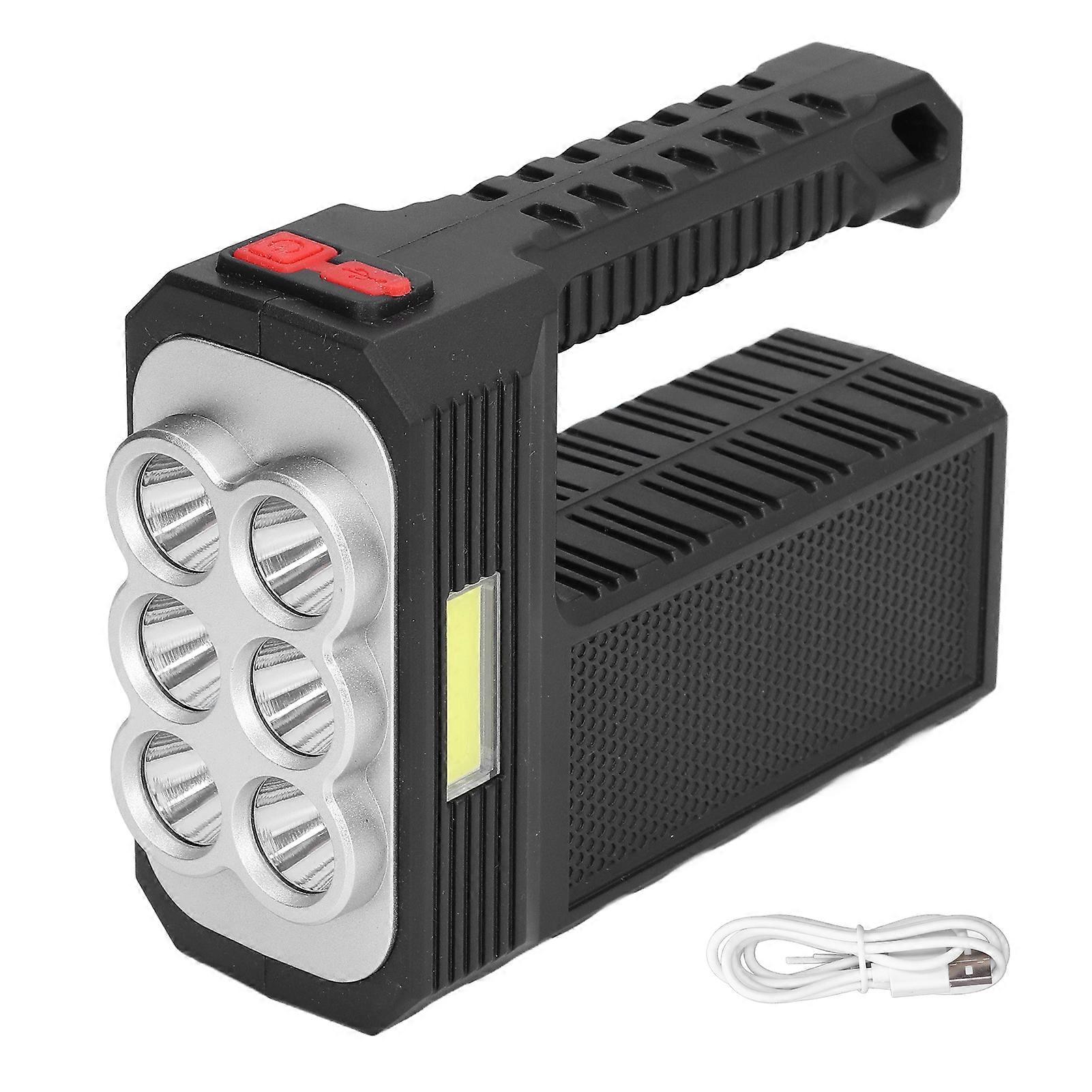 6LED Flashlight Multifunctional Hand Light USB Charging 4 Mode Waterproof Flashlight for Outdoor Camping