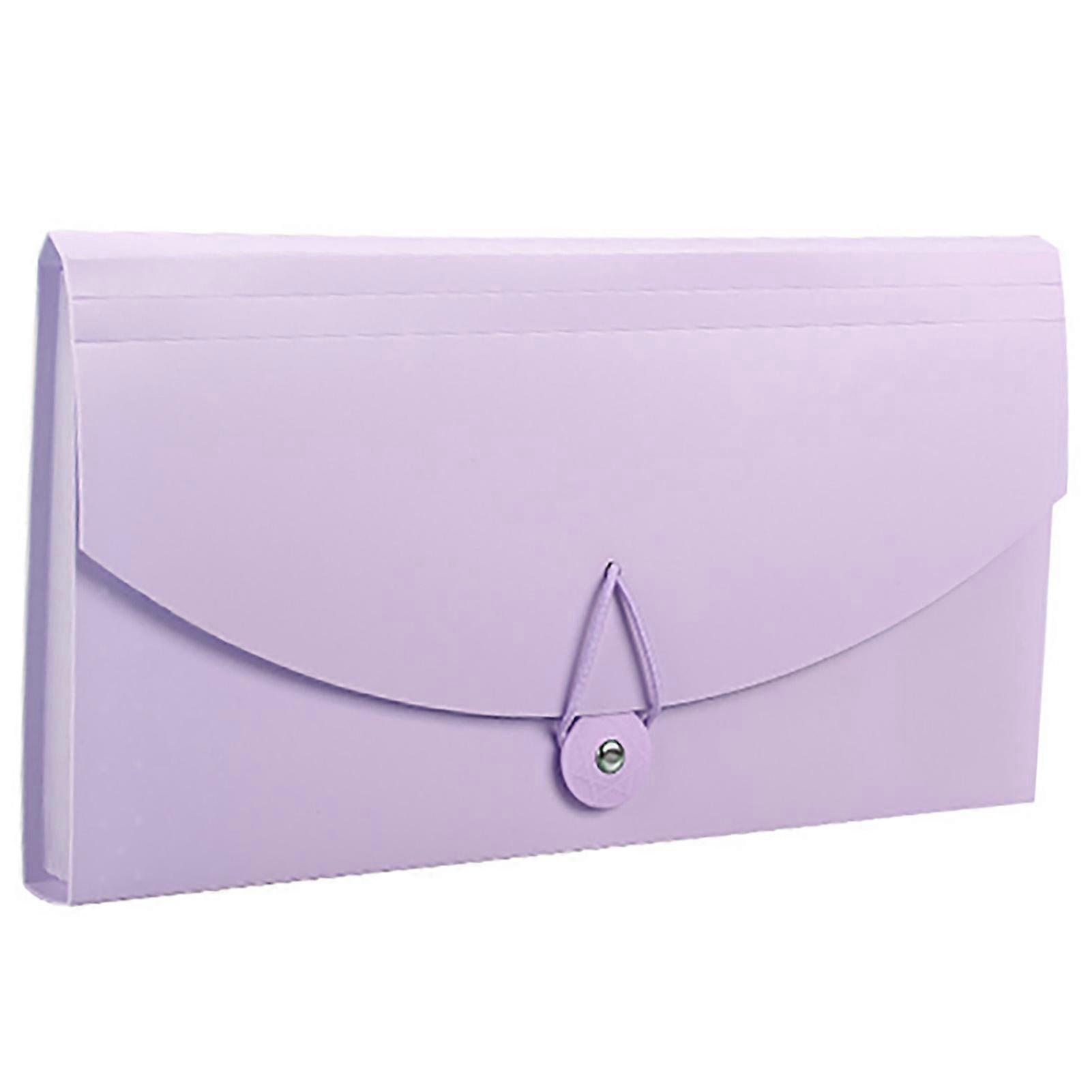 Expanding File Folder 13 Pockets Professional Waterproof Documents File Folder for VAT Invoice Receipts Purple