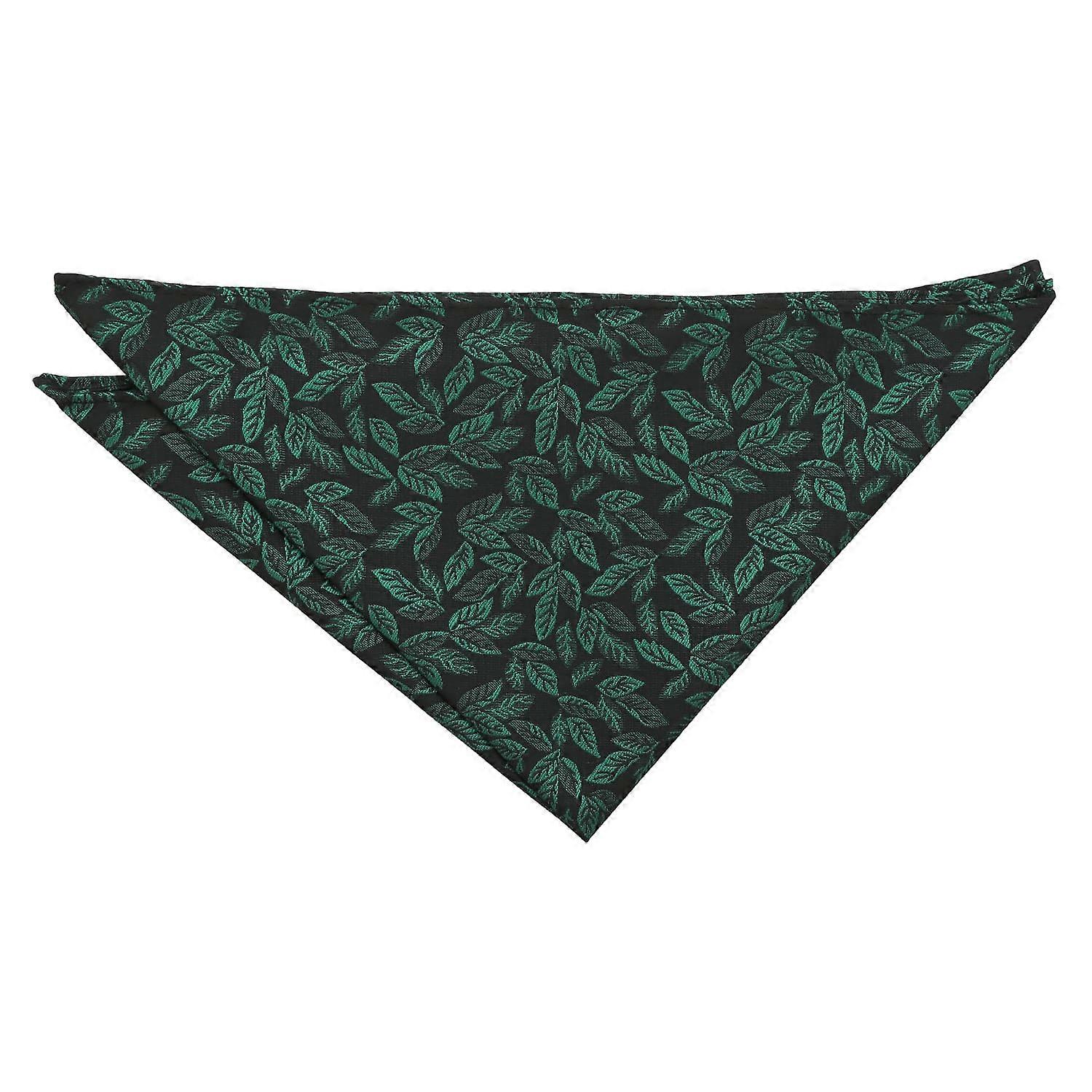 Black And Emerald Green Willow Pocket Square