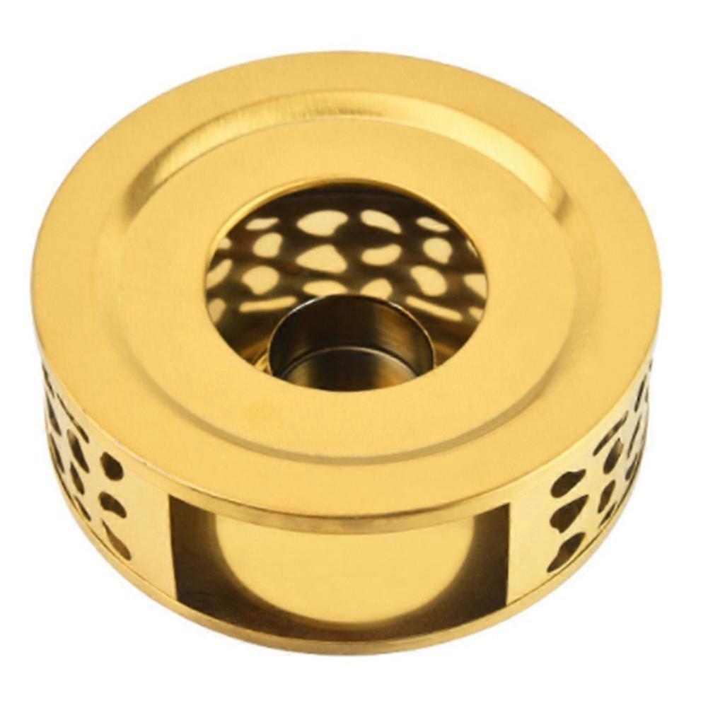 Teapot , Brushed Stainless Steel Tea with Holder Gold