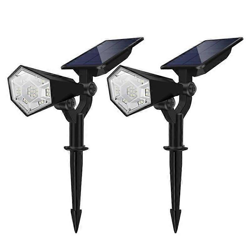 2 Pcs Solar Landscape Spotlights IP65 Waterproof Adjustable Lights  Solar Lights For Pointed Paths In Courtyard Walkways