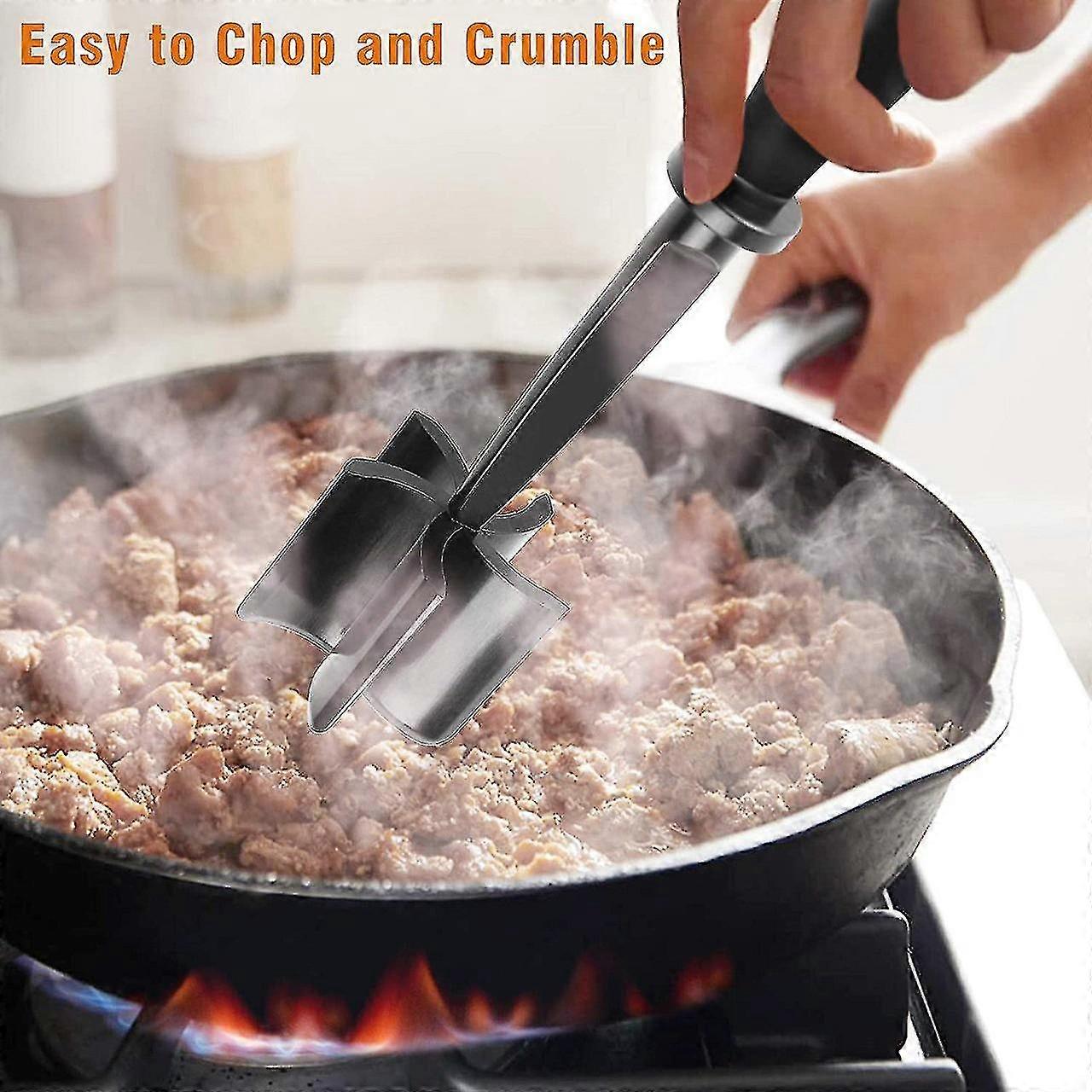 1 قطعة مفرمة لحم ، مفرمة همبرغر ، هراسة ممتازة مقاومة للحرارة ومحطمة للحوم الهامبرغر ، لحم بقري مفروم ، ديك رومي مطحون