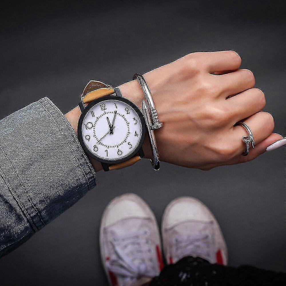 Mode Vit Stor Urtavla Damer Klocka