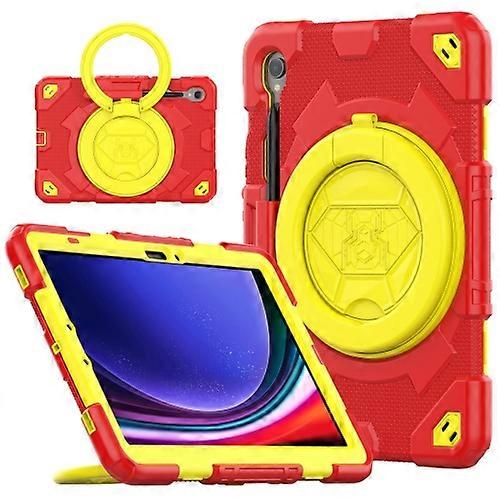 For Samsung Galaxy Tab S9 Spider Rotation Handle Silicone Hybrid PC Tablet Case