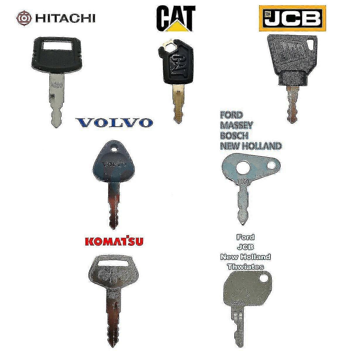 7 Master Plant Key Excavator Dumper Jcb Komatsu Volvo Thwaites Cat Hitachi Lucas_dxm Size 7