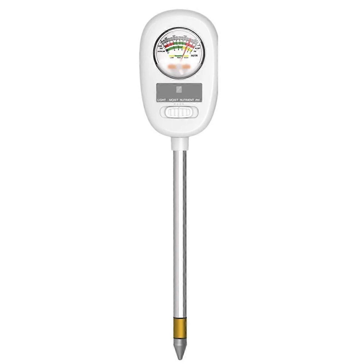 4-In-1 Soil PH Meter Light and Moisture Nutrient Tester Indoor Potting Soil Acidity Meter Plant Gar