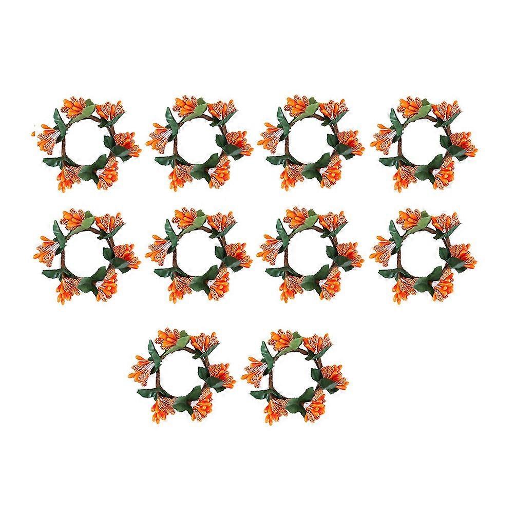 10Pcs Simulation Berries Mini Flower Wreath Napkin Holder Simulated Berry Thanksgiving Decorative W
