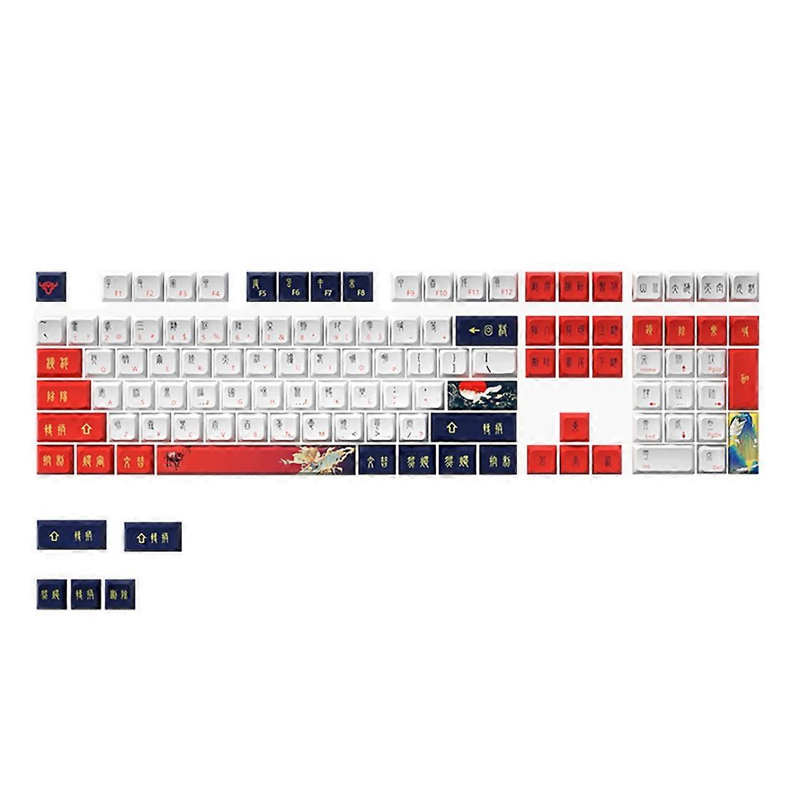 114 Key PBT Keycap Sublimation Process XDA Mechanical Keyboard Keycap with Key Puller for 61/87/104