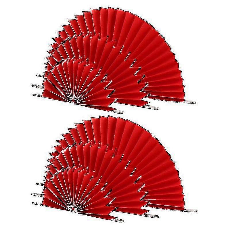 6pcs Chinese Style Folding Fan Adornment Decorative Folding Fan Prop (red)