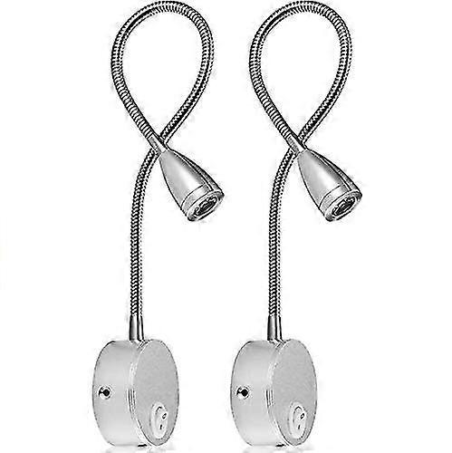 Wall Mount Reading Lamp, Dimmable Led Bed Lamp With Touch Switch, Flexible Gooseneck For Bedroom, Warm White (2 Pack)