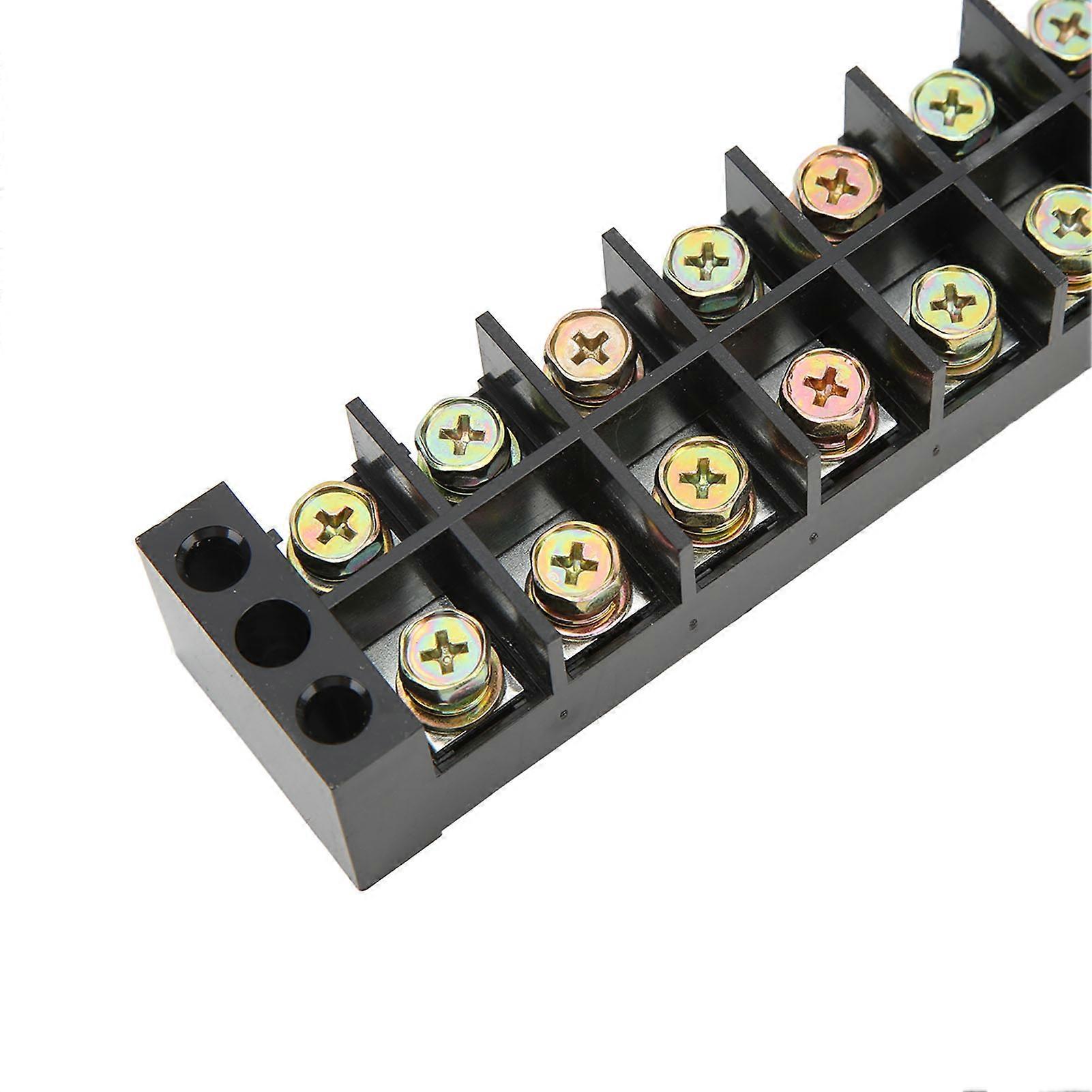 Terminal Strip Block 60A 600V Large Current Easy Wiring Ground Circuit Terminal Block 10 Positions
